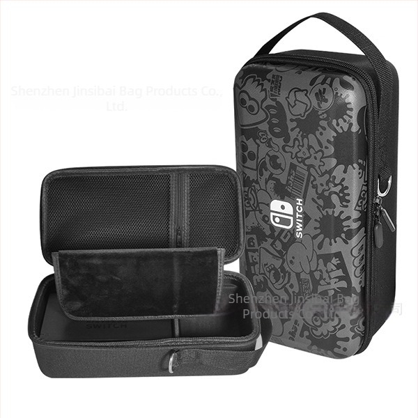 Nintendo Switch OLED zaštitna torbica sa stalkom, materijal EVA PU denim, šavovi toplim presivanjem, kompatibilna Switch OLED/Switch/Lite, težina 500 g, zatvaračem