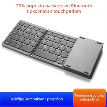 Bluetooth sklopna tipkovnica za telefone i tablete, aluminijska legura kućište, više od 98 tipki, do 3 uređaja istovremeno