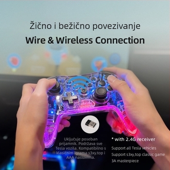 Bežični gamepad s Bluetoothom, dvostruki motori vibracije i šestosni senzor pokreta