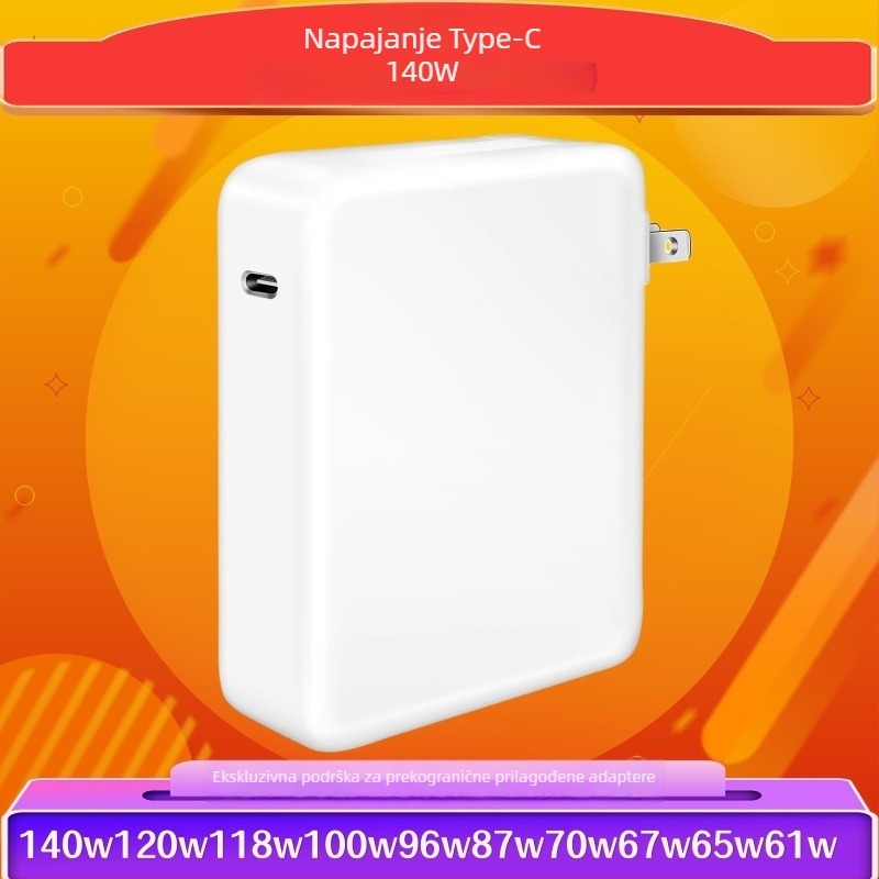 140W USB-C punjač za Apple prijenosnike — izlaz 28V, 5A, ulaz 110-245V