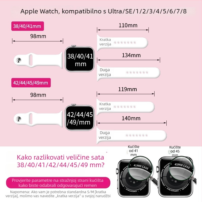 Silikonski remen za Apple Watch S11/10 s ispisanim motivom, 41/49 mm
