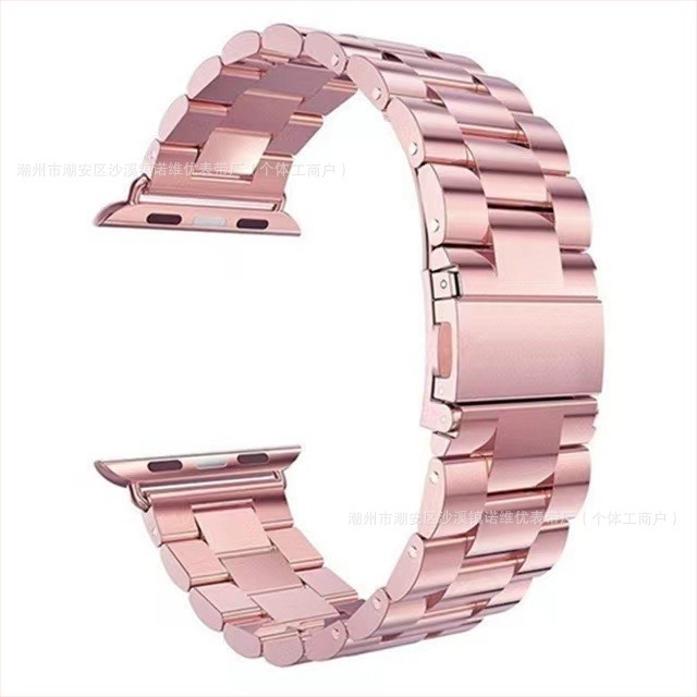 Remen od nehrđajućeg čelika za Apple Watch s dvostrano pritiskom kopčom, plosnatim sučeljem, poslovni stil, proljeće 2024 izlazak