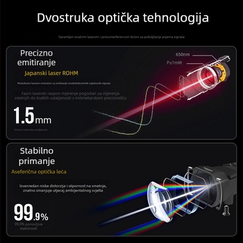 Yuxin laserski mjerni alat za udaljenost, 3-u-1 laserska križna linija, digitalna mjMerna traka