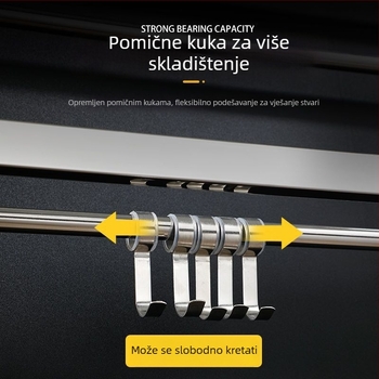 Držač za ručnike od nehrđajućeg čelika, bez bušenja, sklопivi kupaonski skladišni regál, 1 razina, nosivost do 1 kg