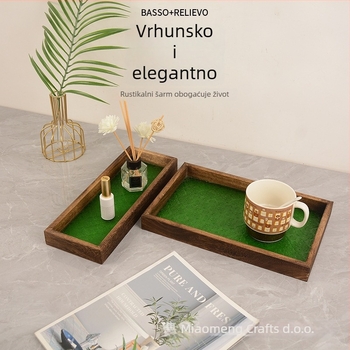 Pravokutni stakleni pladanj za serviranje – za voće i deserte, čaj i kavu, moderan minimalistički stil