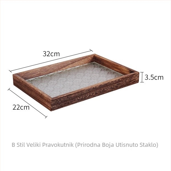 Pravokutni stakleni pladanj za serviranje – za voće i deserte, čaj i kavu, moderan minimalistički stil