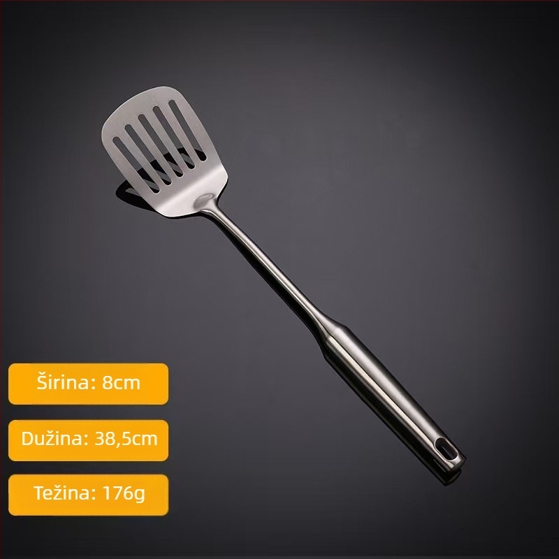 Set žlica i spatula od nehrđajućeg čelika, 6 komada, protuklizni držač, otporan na visoke temperature