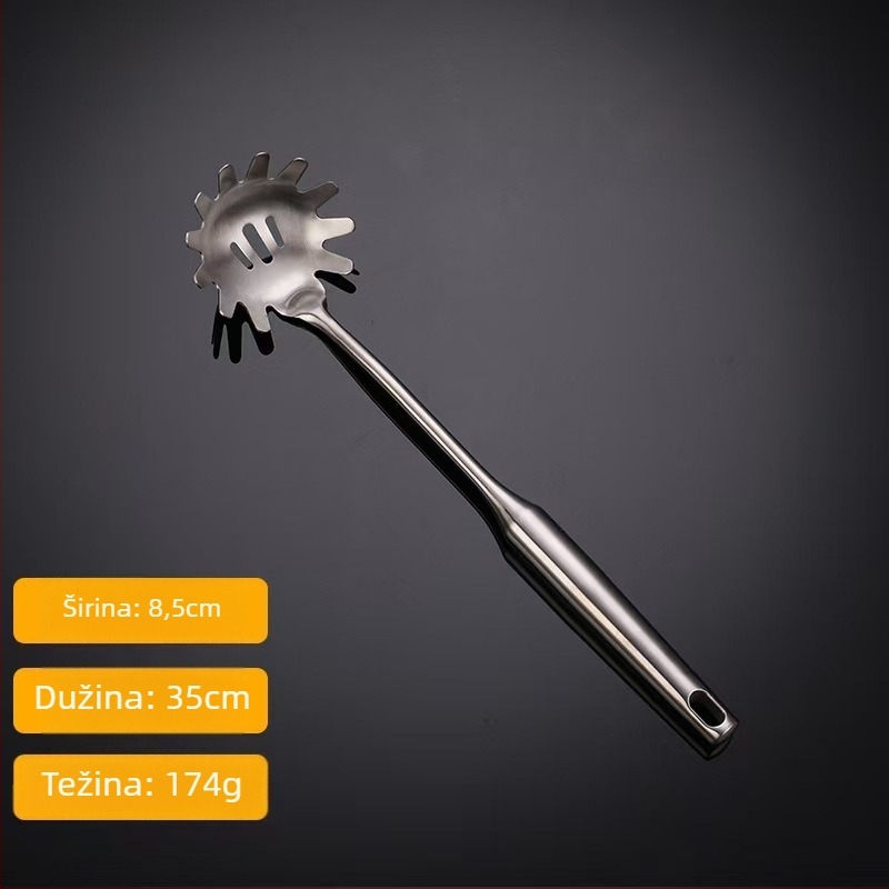 Set žlica i spatula od nehrđajućeg čelika, 6 komada, protuklizni držač, otporan na visoke temperature