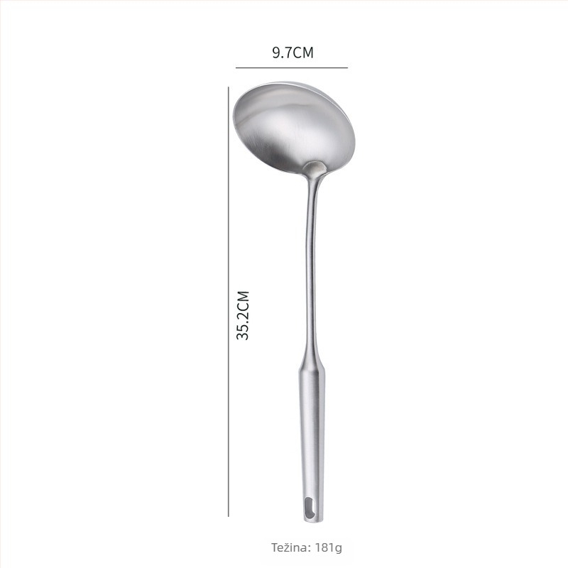 Set žlica i spatula od nehrđajućeg čelika, 6 komada, protuklizni držač, otporan na visoke temperature