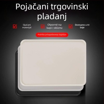 Čajna pladnja za hotelsku sobu — plastična, kvadratnog oblika, jednobojni uzorak, moderni minimalizam, površina s ručno nacrtanim uzorcima