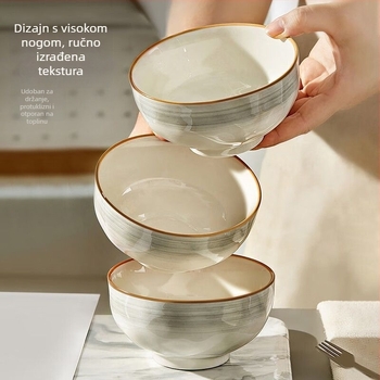 Porcelanski tanjur s podglazurnim slojem, minimalističko-luksuzan stil, prikladan za mikrovalnu