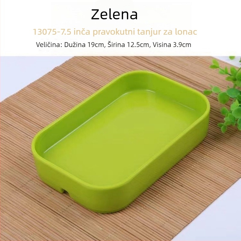 Pravokutni plastični tanjur za morsku hranu, za hot pot i BBQ – pod glazurnim završnim slojem, moderni minimalistički stil