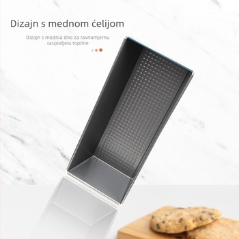 Kalup za tost kruh, pravokutni, od ugljičnog čelika s premazom protiv ljepenja, za pečenje kolača