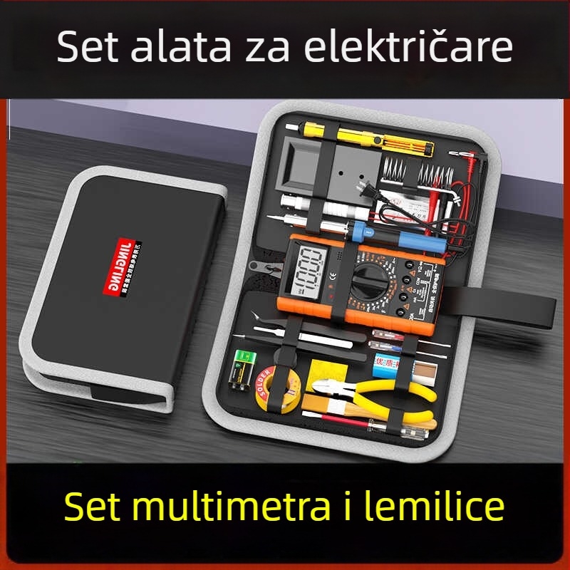 Set multimetra i lemilice za elektroniku — 21-dijeli komplet sa futrolom Jingling