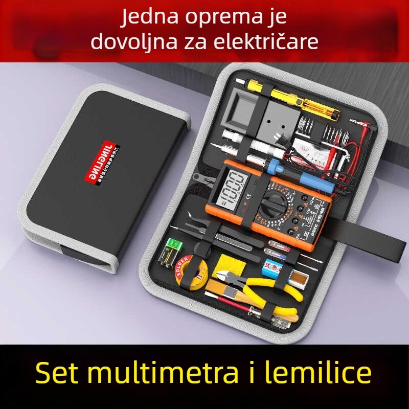 Set multimetra i lemilice za elektroniku — 21-dijeli komplet sa futrolom Jingling