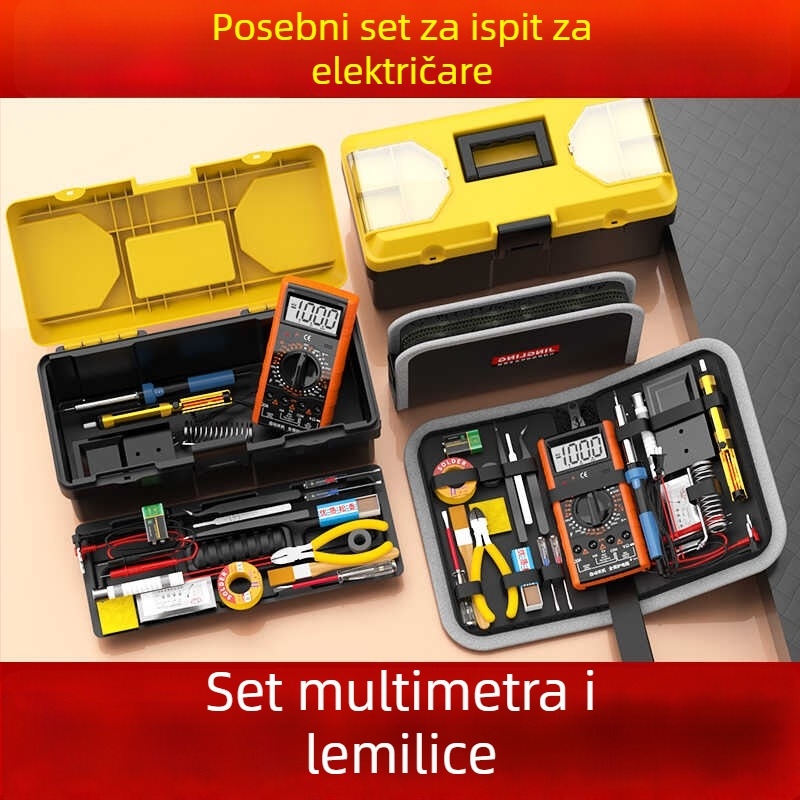 Set multimetra i lemilice za elektroniku — 21-dijeli komplet sa futrolom Jingling