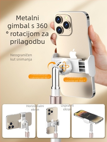 Držač za mobitel za livestream i fotografiranje na stolu, metalna podrška za podlogu, ugljični čelik, cyberpunk stil