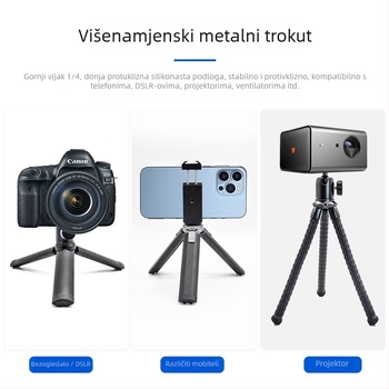 Stolna baza za tripod – aluminijska legura, nosivost 2-5 kg, PTZ tip kuglasti pan-tilt, jedan čvor