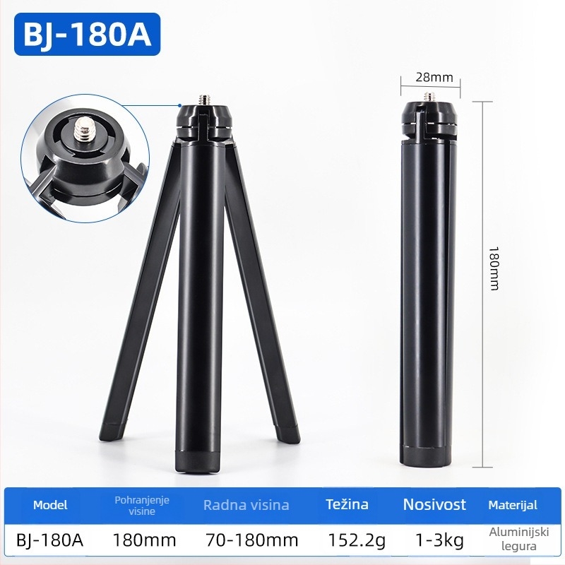 Stolna baza za tripod – aluminijska legura, nosivost 2-5 kg, PTZ tip kuglasti pan-tilt, jedan čvor