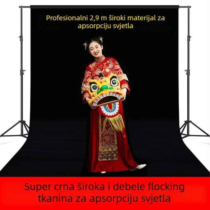 Fotografski komplet za pozadinu: baršunasti materijal koji ne reflektira svjetlo i apsorbira svjetlo za profesionalnu fotografiju — Marka Flannel, Model Flannel, Težina 1 kg