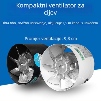 Tiho kupaonski ispušni ventilator, model SF1.0-2r, 220V, 50Hz, metalno kućište, tip cijevnog tlaka