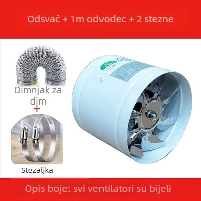 Tiho kupaonski ispušni ventilator, model SF1.0-2r, 220V, 50Hz, metalno kućište, tip cijevnog tlaka