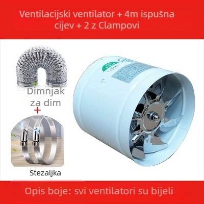 Tiho kupaonski ispušni ventilator, model SF1.0-2r, 220V, 50Hz, metalno kućište, tip cijevnog tlaka