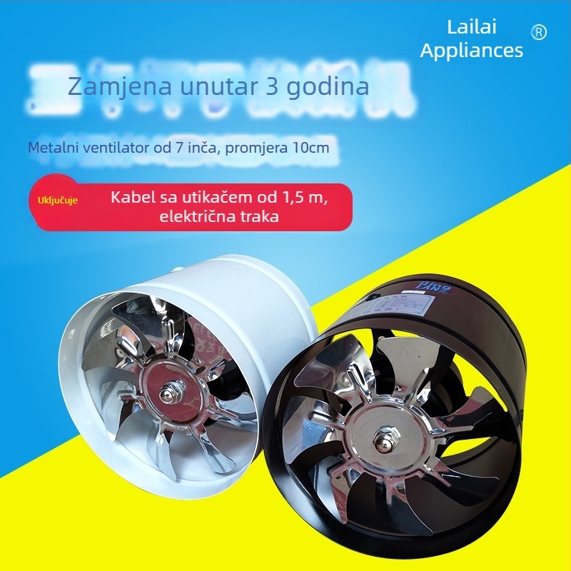 Tiho kupaonski ispušni ventilator, model SF1.0-2r, 220V, 50Hz, metalno kućište, tip cijevnog tlaka