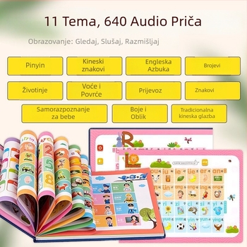 Uređaj za čitanje točkom za djecu — govori audiobook za učenje, snimanje, punjiva litijska baterija, glazba i interaktivno učenje
