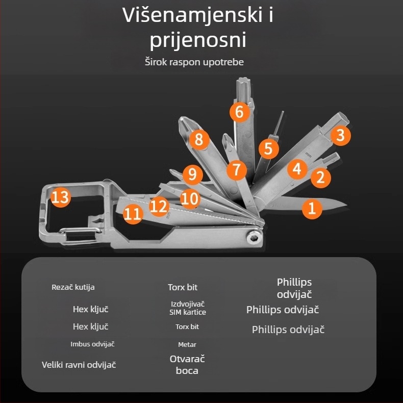 13-komponentni set alata za demontažu za mobitele i naočale – 420 nehrđajući čelik, kućna upotreba