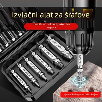 Ekstraktor za šarafe i navoje za uklanjanje prekinutih šarafa i oštećenih navoja — za kućnu uporabu