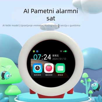 Dingdanglang AI pametni alarmni sat s upravljanjem vremenom, odbrojavanjem i glasovnim upravljanjem; punjivo ABS kućište, stakleni brojčanik