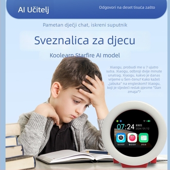 Dingdanglang AI pametni alarmni sat s upravljanjem vremenom, odbrojavanjem i glasovnim upravljanjem; punjivo ABS kućište, stakleni brojčanik