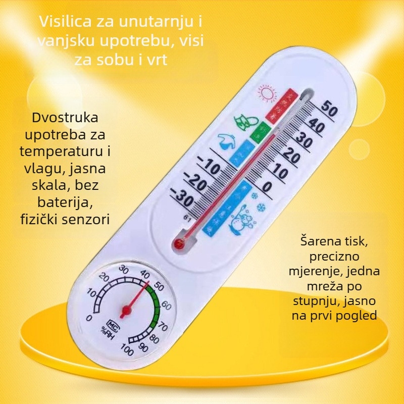 Pokazni higrometar za temperaturu i vlagu -30 do 50°C, 0–100% RH, model DYWSJ001, točnost ±1°C i ±1% RH