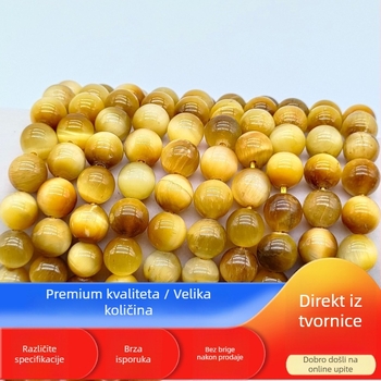 Prirodne zlatne tigrovo oko kuglice za DIY nakit – dvobojne žuto-plave kuglice od tigrovog oka, poluproizvodi