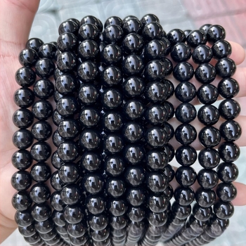 Prirodne 7A crne ahatne okrugle perle – Labave perle za DIY nakit, veličine 2–14 mm, rezanje i poliranje