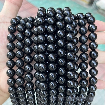 Prirodne 7A crne ahatne okrugle perle – Labave perle za DIY nakit, veličine 2–14 mm, rezanje i poliranje