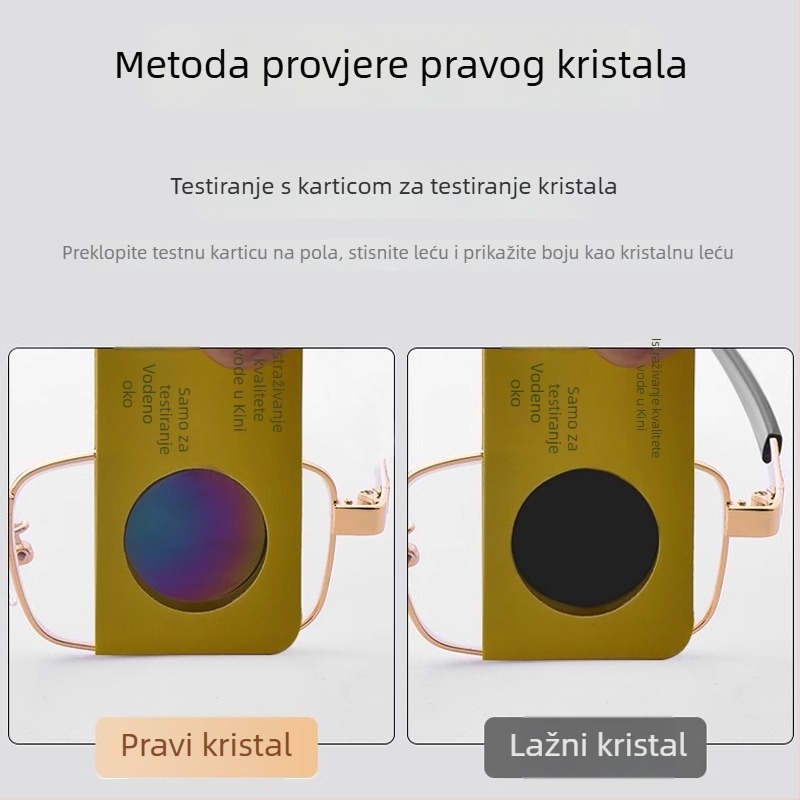 Naočale za čitanje s kristalnim lećama i prirodnim kamenom, otporne na habanje, unisex, moderno, protiv umora
