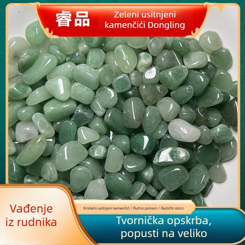Prirodni zeleni Dongling šljunak za akvarij, kristalni šljunak za DIY