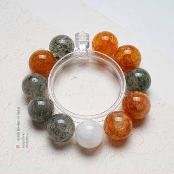 Narukvica s kristalom (Bez bočnih kamenčića, Bakarna legura, Proljeće 2025, Kineski stil)