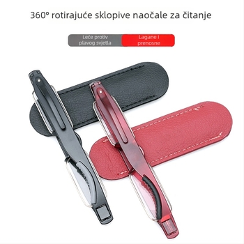 Mimi naočale za čitanje, unisex, 360° okretne, zaštita od plave svjetlosti, multifokalne leće, PC okviri