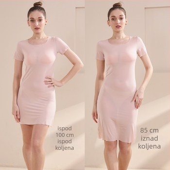 Noćna haljina od ice silk, bezšivna, za ljeto (80-90% najlona; ultratanak materijal; U izrez; rukavi 3/4)