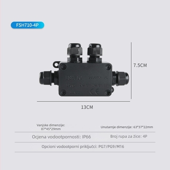 Deenlai vanjska IP68 vodootporna kutija za razvodnike