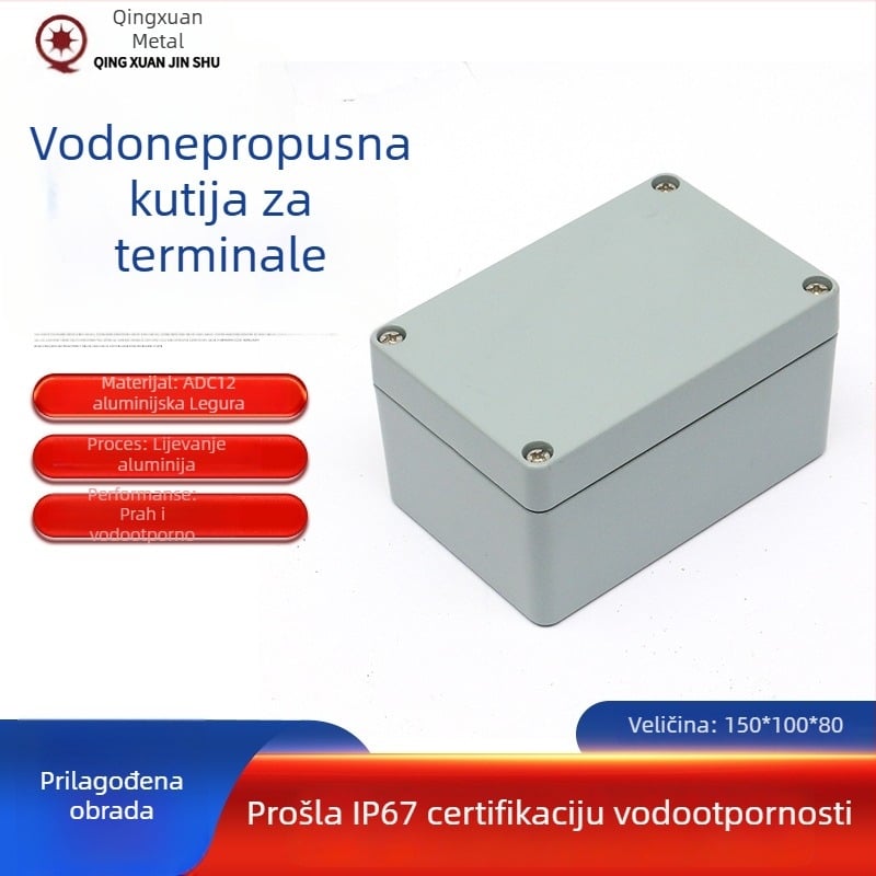 Zapečaćena kutija za napajanje s kućištem od odlijevanog aluminija, vodootporna, za unutarnju i vanjsku upotrebu