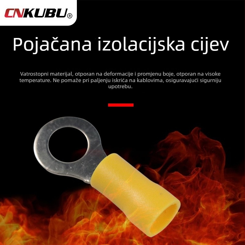 102 kom. kutija kružnih izoliranih krimp konektora, hladno presovani, završeci od mesinga s tinom