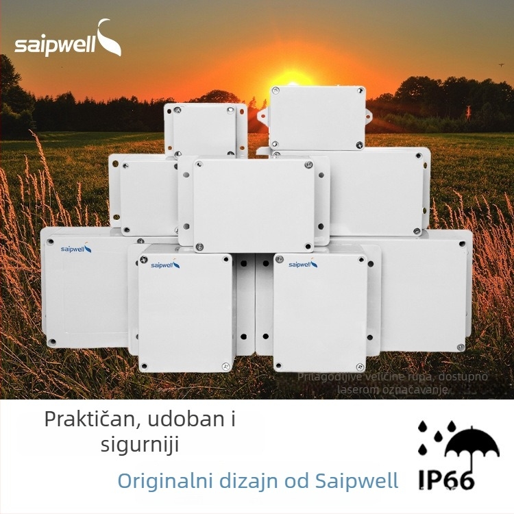 Saipwell ABS vodootporna kutija za spojeve s ušima, otporna na prašinu