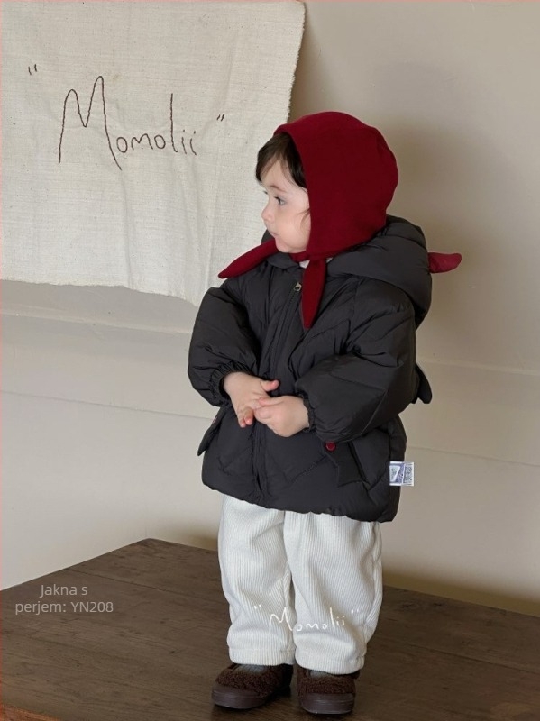 Dječja down jakna za zimu 2025 – za dječake 1–3 godine, bez kapulje, punjenje bijelim patkama perjem, 150–200 g, sadržaj perja 86–90%