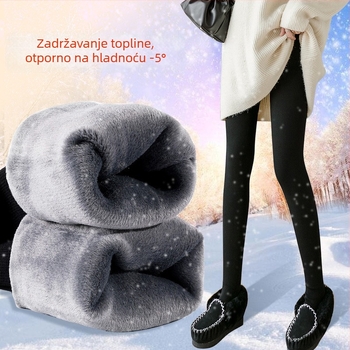 Trudničke legice s potporom trbuha, 90% pamuk i elastan, fleece unutarnja podstava, debeli zimski model, visok struk, puna duljina