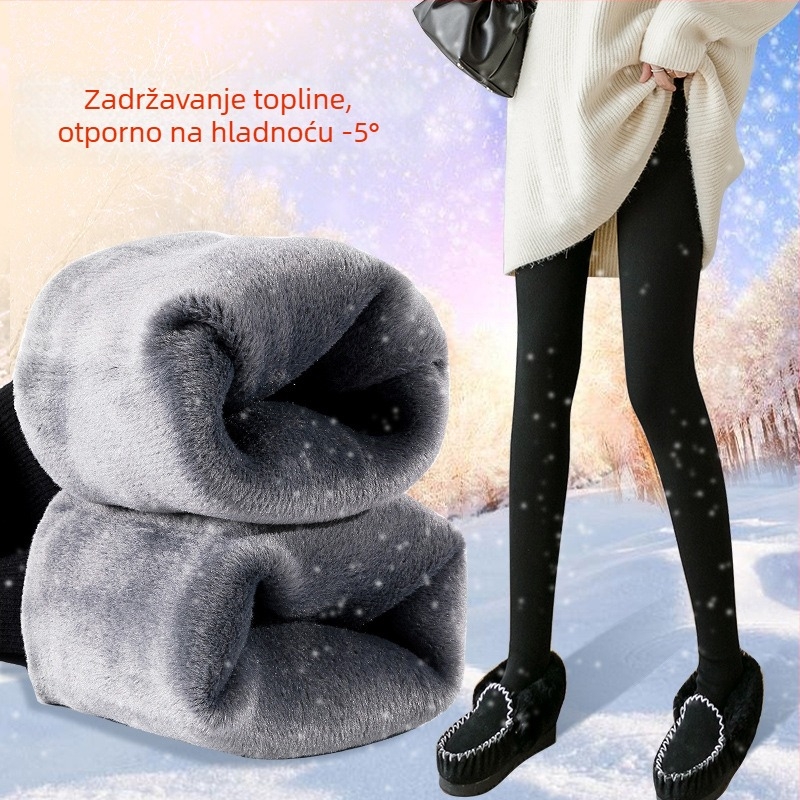 Trudničke legice s potporom trbuha, 90% pamuk i elastan, fleece unutarnja podstava, debeli zimski model, visok struk, puna duljina