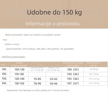 Plus veličine trudničke tajice s podrškom za trbuh, srednja debljina, flis unutarnje strane, dugački kroj, De Velvet tkanina, akril vlakna ≤30%